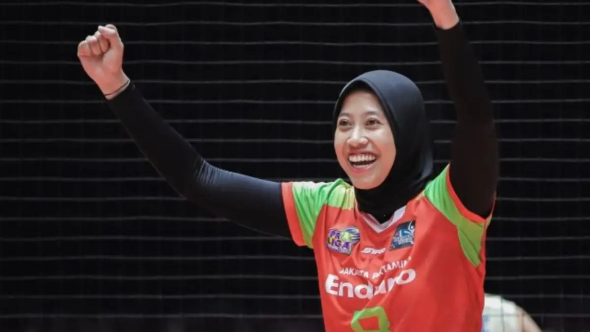 SEPAKAT: Bintang Jakarta Pertamina Enduro, Megawati Hangestri Pratiwi sepakat comeback ke Liga Korea Selatan.&nbsp;
(ANTARA FOTO/Rizal Hanafi)