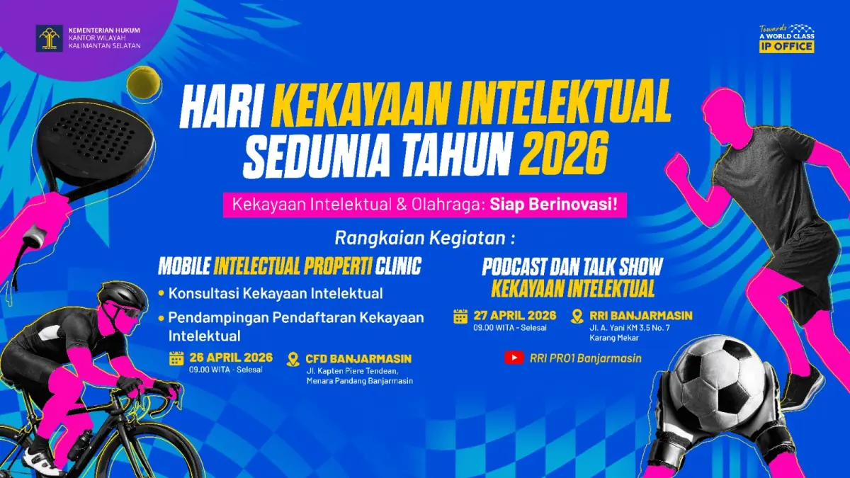 Kanwil Kemenkum Kalsel menggelar berbagai kegiatan seru memperingati Hari Kekayaan Intelektual Sedunia Tahun 2026.(Foto: Kanwil Kemenkum Kalsel) 