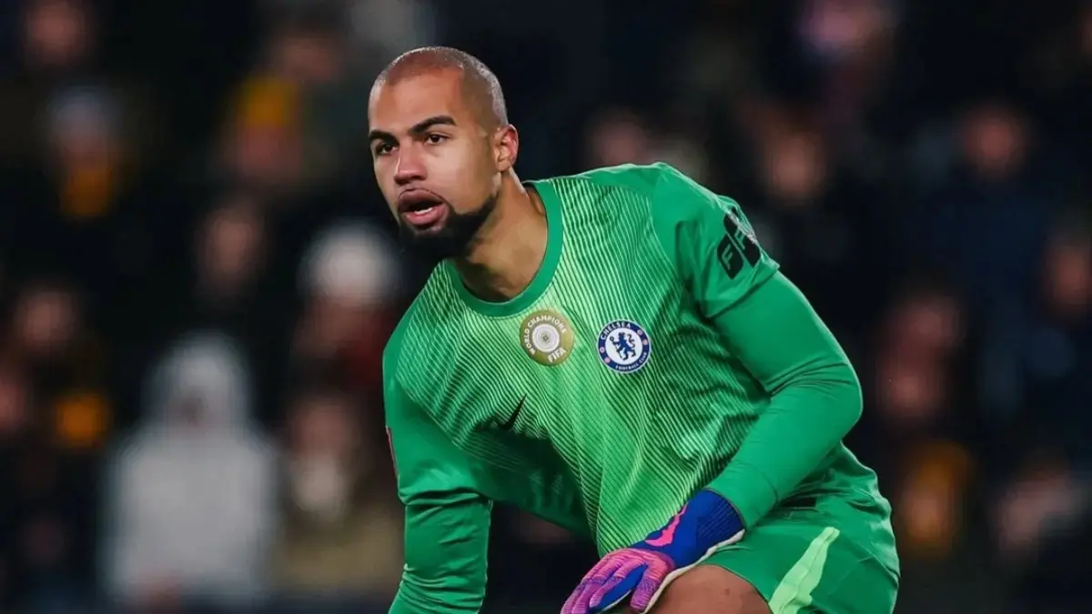 BERHARAP: Lolos ke Final Piala FA, Kiper Chelsea Robert Sanchez berharap klubnya mampu meraih satu trofi musim ini.&nbsp;
(Dok. Robert Sanchez)