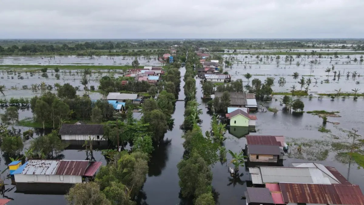 BANJIR KALSEL : Kondisi wilayah Kabupaten Banjar yang jadi langganan banjir setiap tahunnya akibat krisis ekologis.