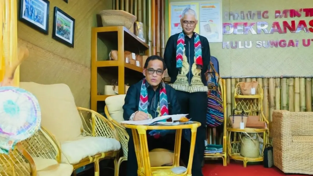 POTENSI: Bupati dan Wakil Bupati Kabupaten HSU, H Sahrujani dan Hero Setiawan meyakini bangkit membangun Banua didukung akselerasi ekonomi berbasis potensi lokal di sektor UMKM.(Foto:Pemkab HSU)