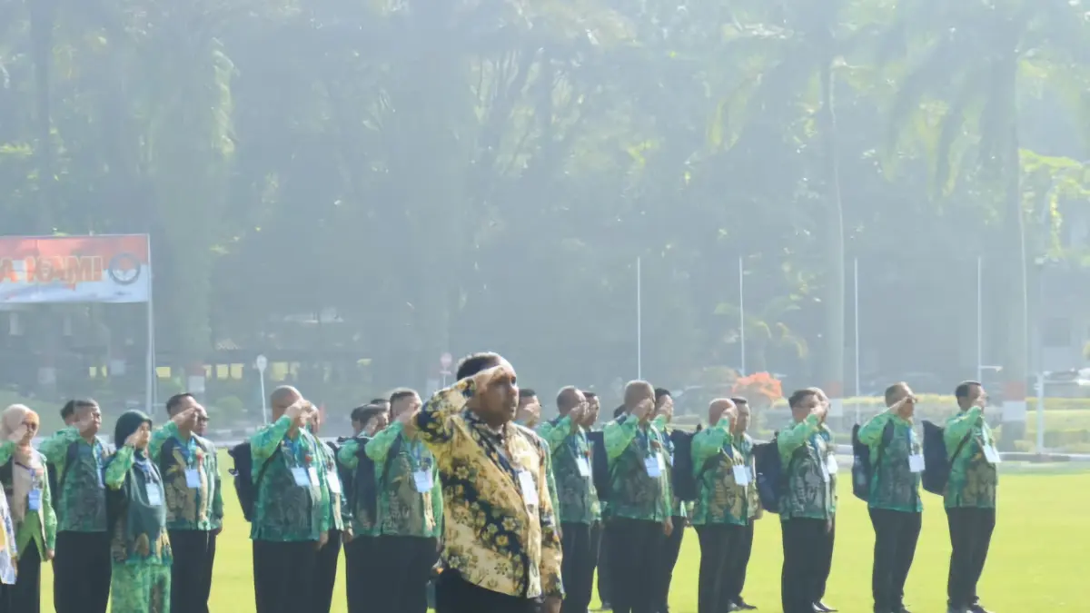 DIKLAT:Sebanyak 36 pejabat HST digenjot kapasitas kepemimpinan lewat diklat di IPDN Jatinangor, Jawa Barat.(Foto:Pemkab HST)&nbsp;