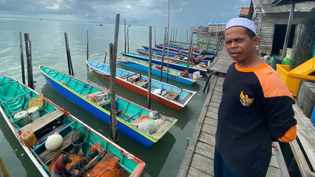SUSAH MELAUT: Jejeran Kapal Nelayan Desa Rampa di Kecamatan Pulau Laut Utara yang kesulitan mendapatkan BBM.