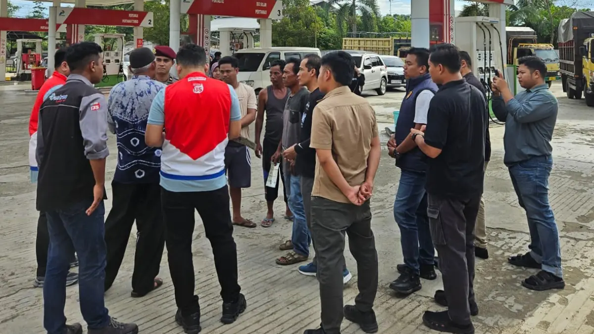 MONITORING: Polres HST dan Pertamina Patra Niaga monitoring penyaluran BBM Subsidi di HST.