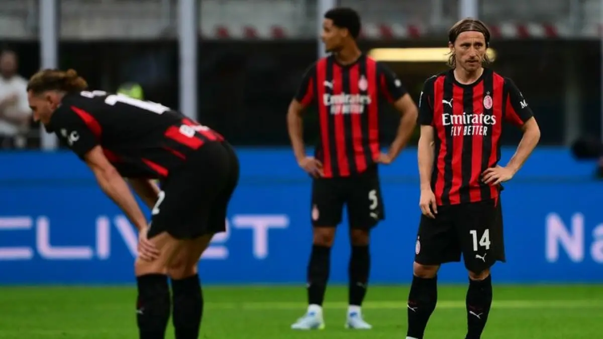KECEWA: Ekspresi kecewa Luka Modric dalam pertandingan sepak bola Serie A Liga Italia. &nbsp;Foto: MARCO BERTORELLO/AFP