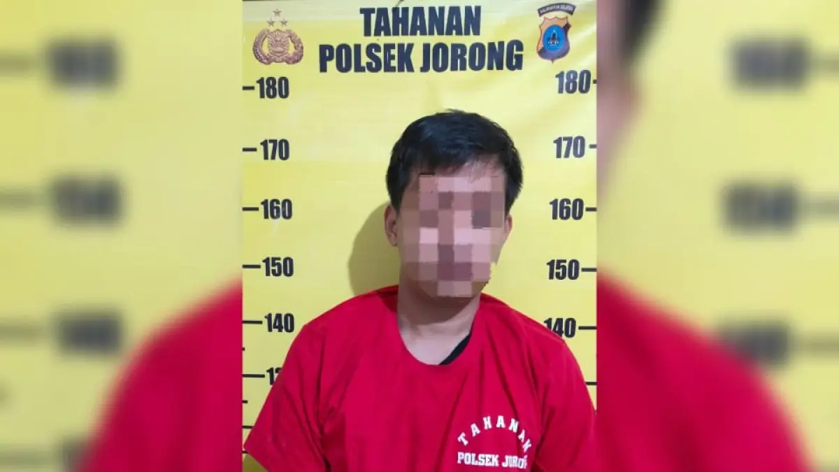 AN alias AS, warga Desa Asam-Asam, Kecamatan Jorong yang diamankan Polisi karena menyimpan 20 paket sabu. (Polsek Jorong)