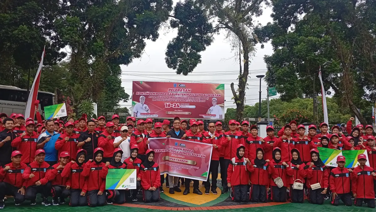 ATLET: Para Atlet POPDA yang akan berlomba. (Foto: M. Padil Ihsan/Radar Banjarmasin)&nbsp;