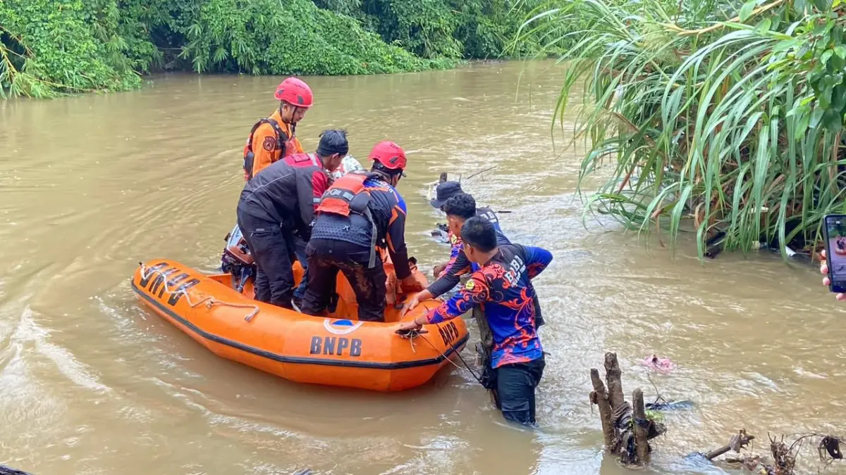 DITEMUKAN: Jasad korban ditemukan relawan gabungan pada Minggu (16/5/2026) pagi. (Foto: BPBD HST)