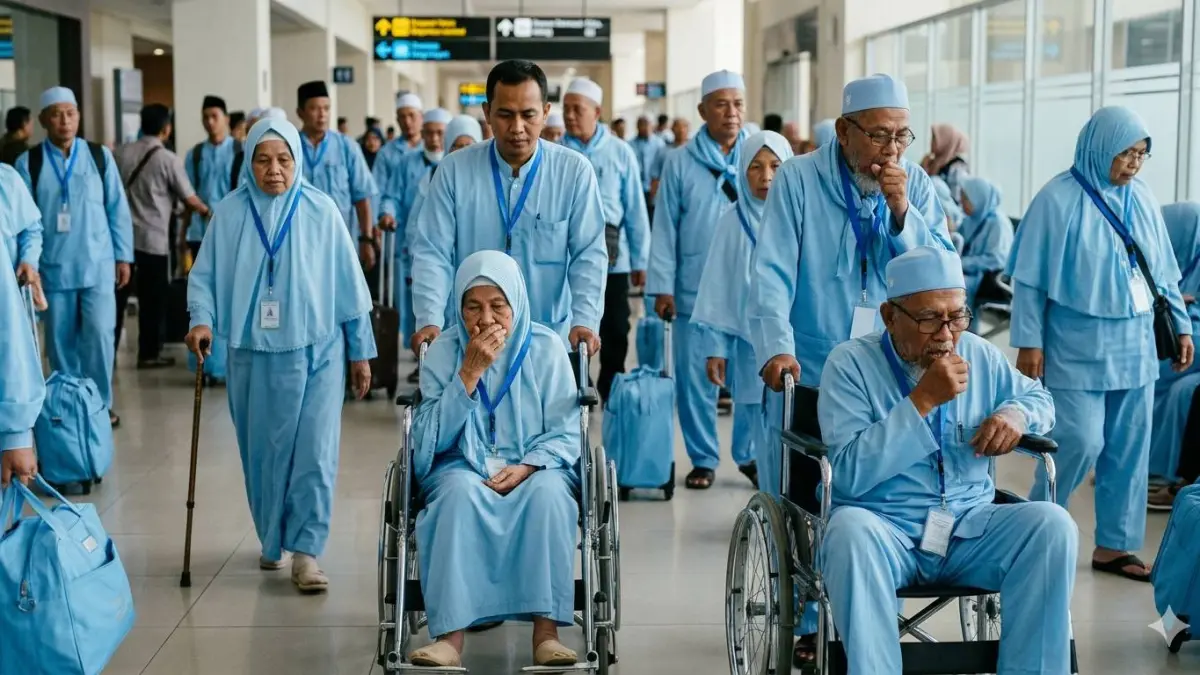 Ilustrasi calon jemaah haji lansia. | Foto: Gemini/Google