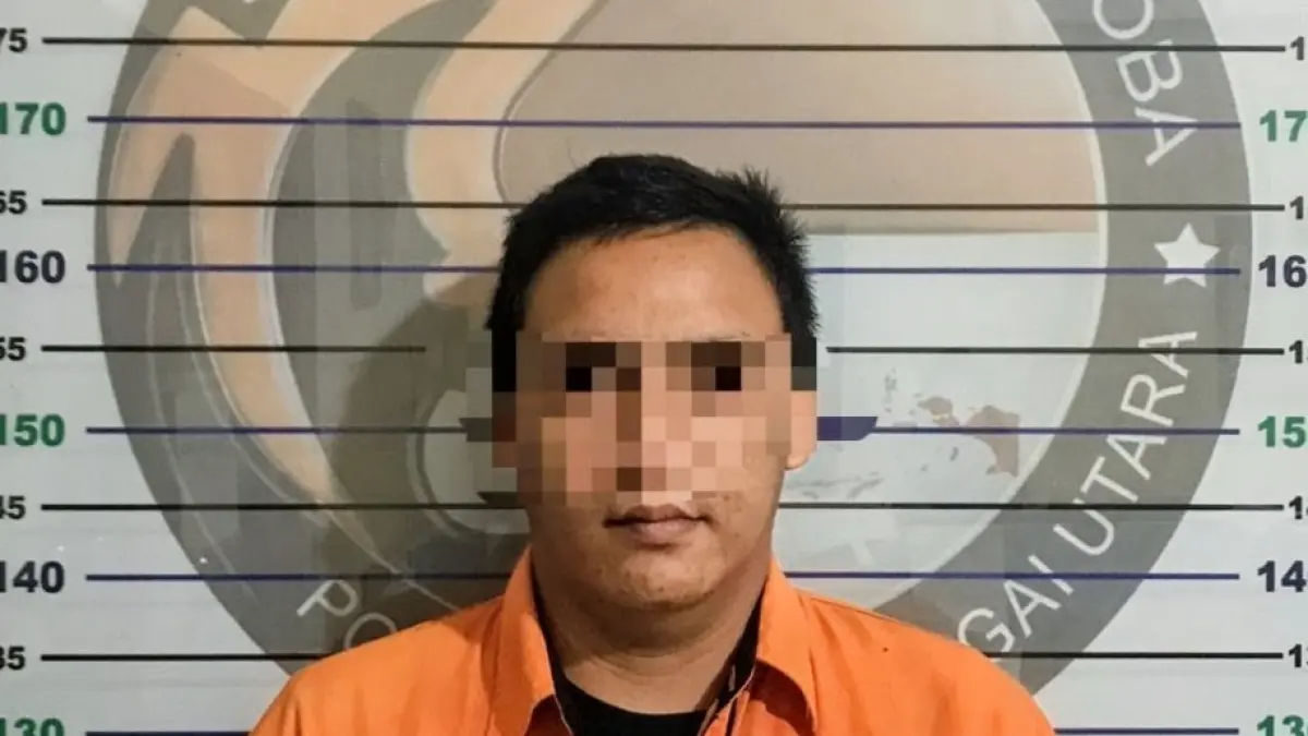 KASUS: Tersangka A.S (21), kembali diamankan anggota Satres Narkoba Polres HSU, dengan barbuk sabu lebih dari 5 gram. (Foto: Polres HSU)&nbsp;