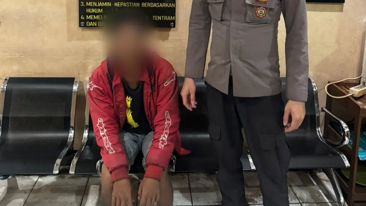 DIAMANKAN: Seorang pria berinisial ES (37), warga Banjarmasin Utara, diamankan petugas usai diduga memalak pengendara yang melintas di kawasan tersebut.