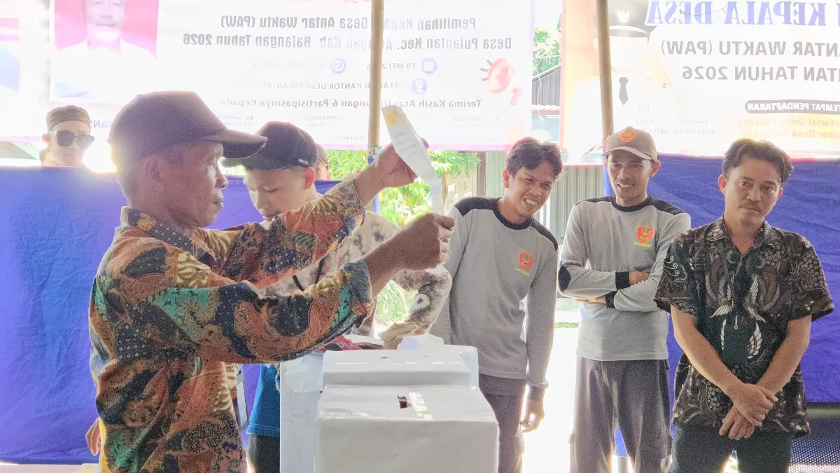 PILKADES PAW PULANTAN: Suasana pelaksanaan Pemilihan Kepala Desa Pergantian Antar Waktu (PAW) Desa Pulantan tahun 2026 yang. (Isti untuk Radar Banjarmasin)
