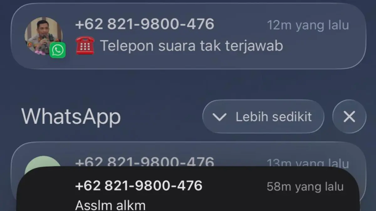 Cafture percakapan WhatsApp yang mengaku sebagai Kapolres Tapin. (Cafture WhatsApp)
