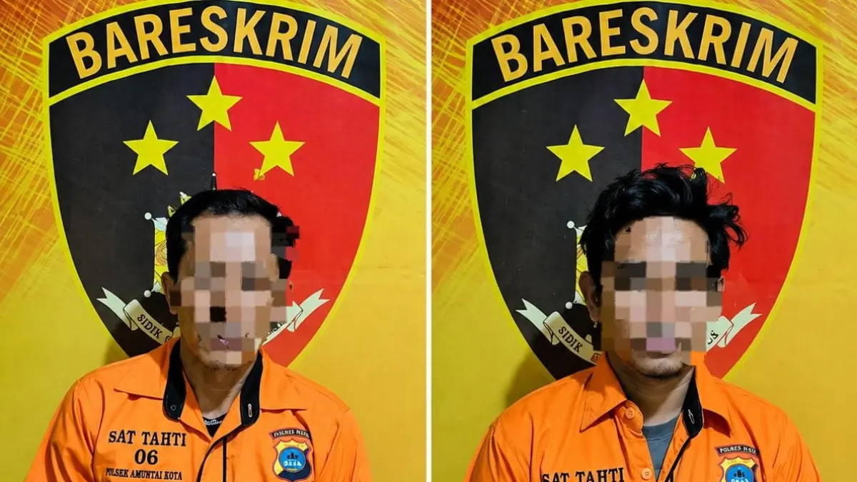 KASUS: Kedua terlapor masing-masing bernama AY alias Amat Kiting (45), warga Desa Sungai Panangah, Kecamatan Danau Panggang, dan S alias Uji (31), warga Desa Danau Panggang, Kecamatan Danau Panggang, Kabupaten Hulu Sungai Utara (HSU). (Foto: Polres HSU)&nbsp;