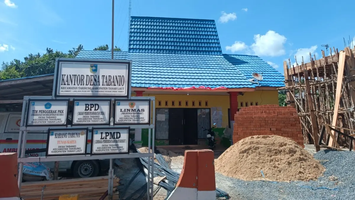 MENYIMPAN SEJARAH: Kantor Desa Tabanio yang berada di Kecamatan Takisung, Kabupaten Tanah Laut.