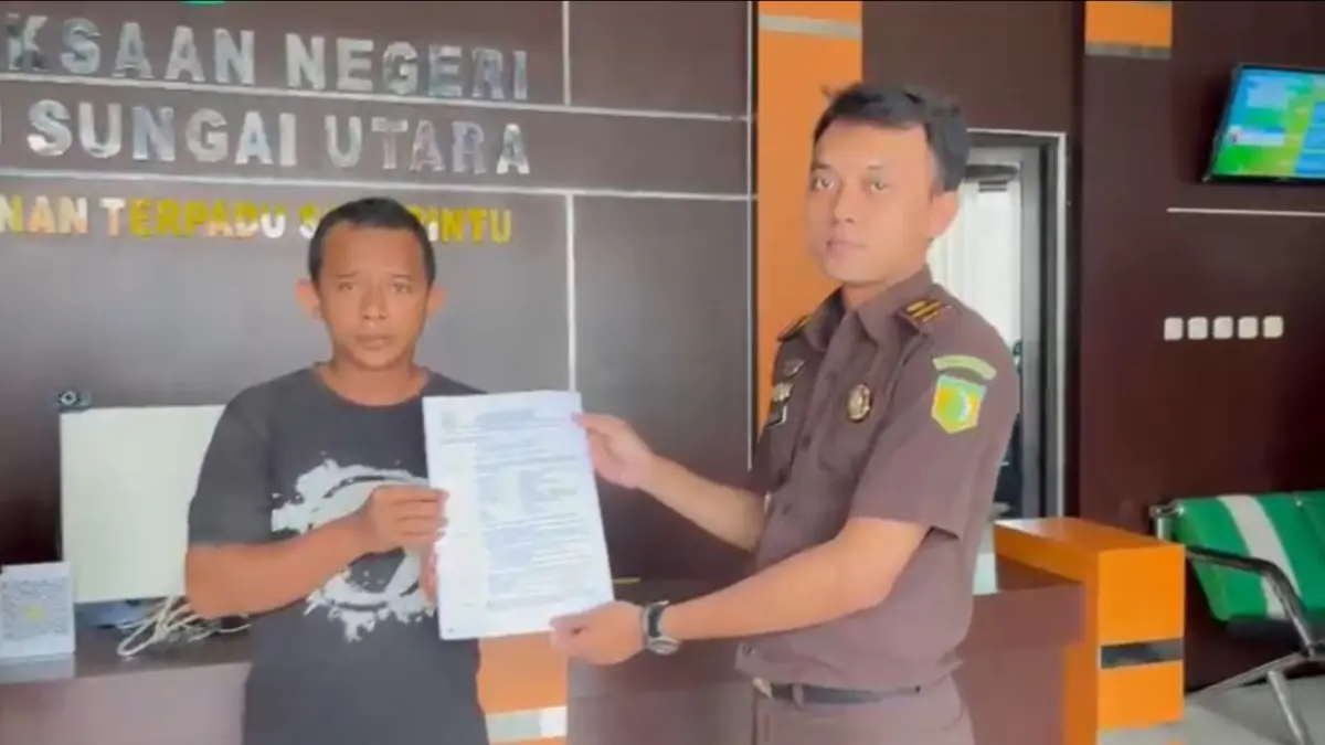 MOMEN: Proses perkara pidana melalui mekanisme keadilan restoratif atau restorative justice di Kejaksaan HSU. (Foto: Kejaksaan HSU)&nbsp;
