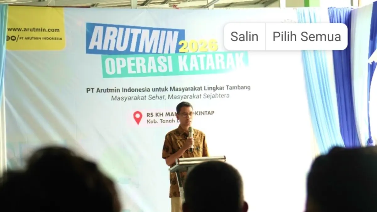 BANTUAN MEDIS: Manajer SHEC Arutmin, RS Subiyakto menyampaikan sambutan pada pembukaan kegiatan Operasi Katarak Gratis 2026 sebagai bentuk komitmen perusahaan dalam mendukung peningkatan kesehatan masyarakat.(Foto-foto: PT Arutmin Indonesia)&nbsp;