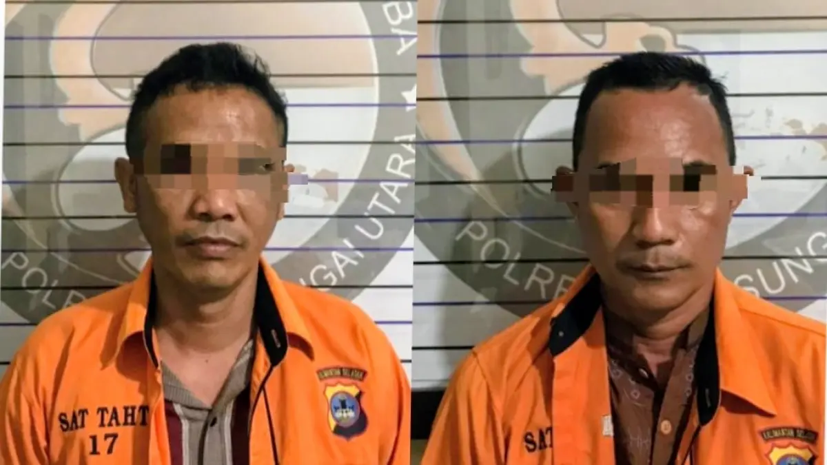 NARKOTIKA: M dan S warga Desa Sungai Durait Hulu diamankan dalam kasus kepemilikan sabu di wilayah Polsek Babirik, Polres HSU.