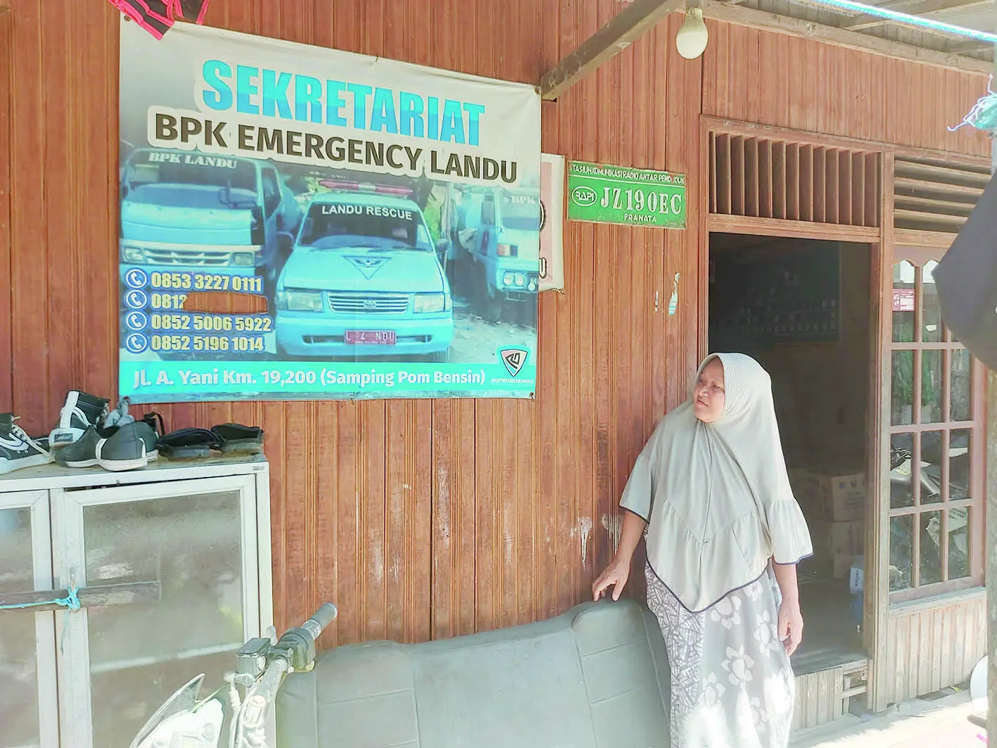 SEKRETARIAT: Suasana Sekretariat Landu Rescue. (Foto: M FADLAN ZAKIRI/RADAR BANJARMASIN)&nbsp;
