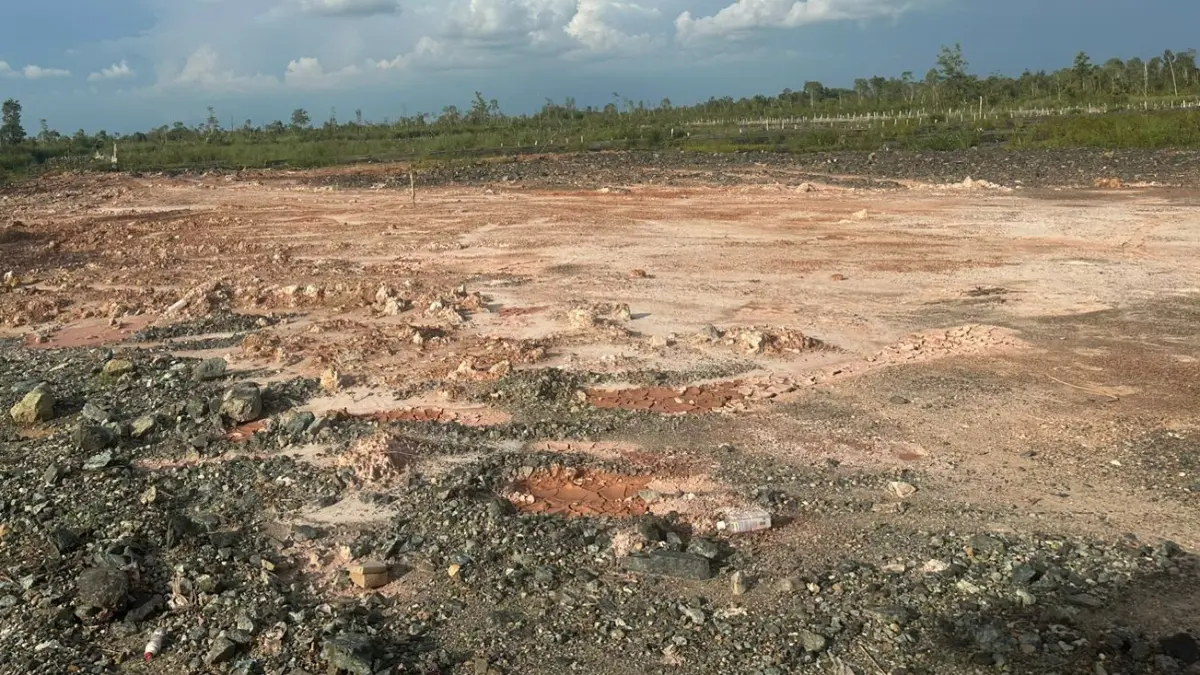 KONDISI PROYEK: Suasana proyek pembangunan RS Tipe D Gambut di Kabupaten Banjar yang belum menunjukkan aktivitas pengerjaan, Kamis (28/5/2026).