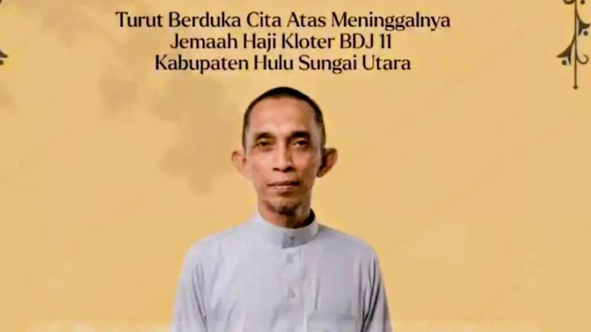 KABAR DUKA: H Abu Yazid Bustami bin H Masdar Mahdi, Jemaah Haji HSU Kloter 11 Embarkasi Banjarmasin meninggal dunia di Tanah Suci.(Foto: Kementerian Haji dan Umrah HSU)