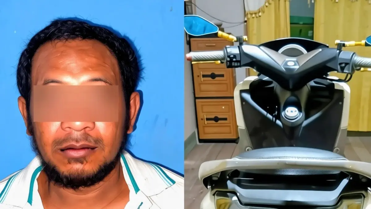 CURANMOR: Pelaku berinisial R alias Fani Gambung (39) warga Desa Pandamaan, Kecamatan Danau Panggang, ditangkap tim Polres HSU.