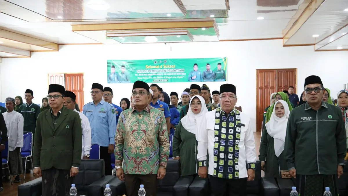 MOMEN: Bupati HSU, H Sahrujani (dua kiri) hadiri dialog pemuda, serta pelantikan PAC ISNU se-Kabupaten HSU, Barito Kuala, dan Balangan di Amuntai, Minggu (31/5/2026).(Foto: Pemkab HSU)&nbsp;