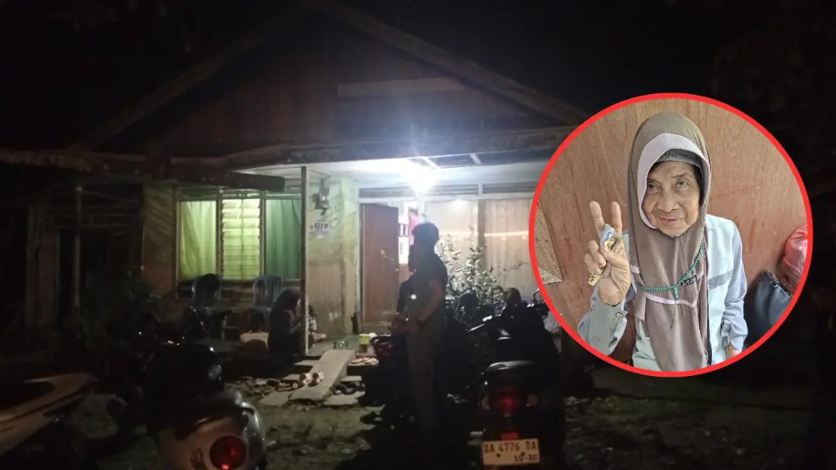 NENEK HILANG: Suasana  rumah Nenek Ruhani yang hilang dan sedang dilakukan pencarian. (Foto: M. Padil Ihsan/Radar Banjarmasin) 
