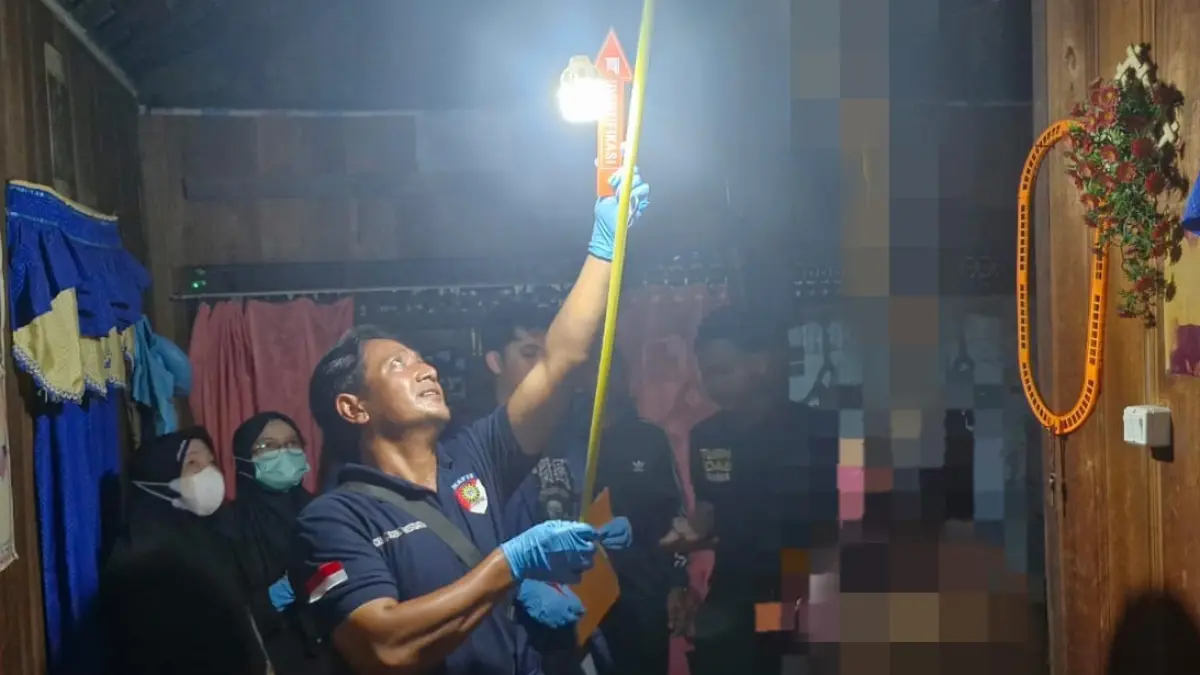 FOKUS: Tim Identifikasi Polres HSU dan Polsek Babirik olah TKP atas penemuan jenazah MZ di Babirik–Danau Panggang. 