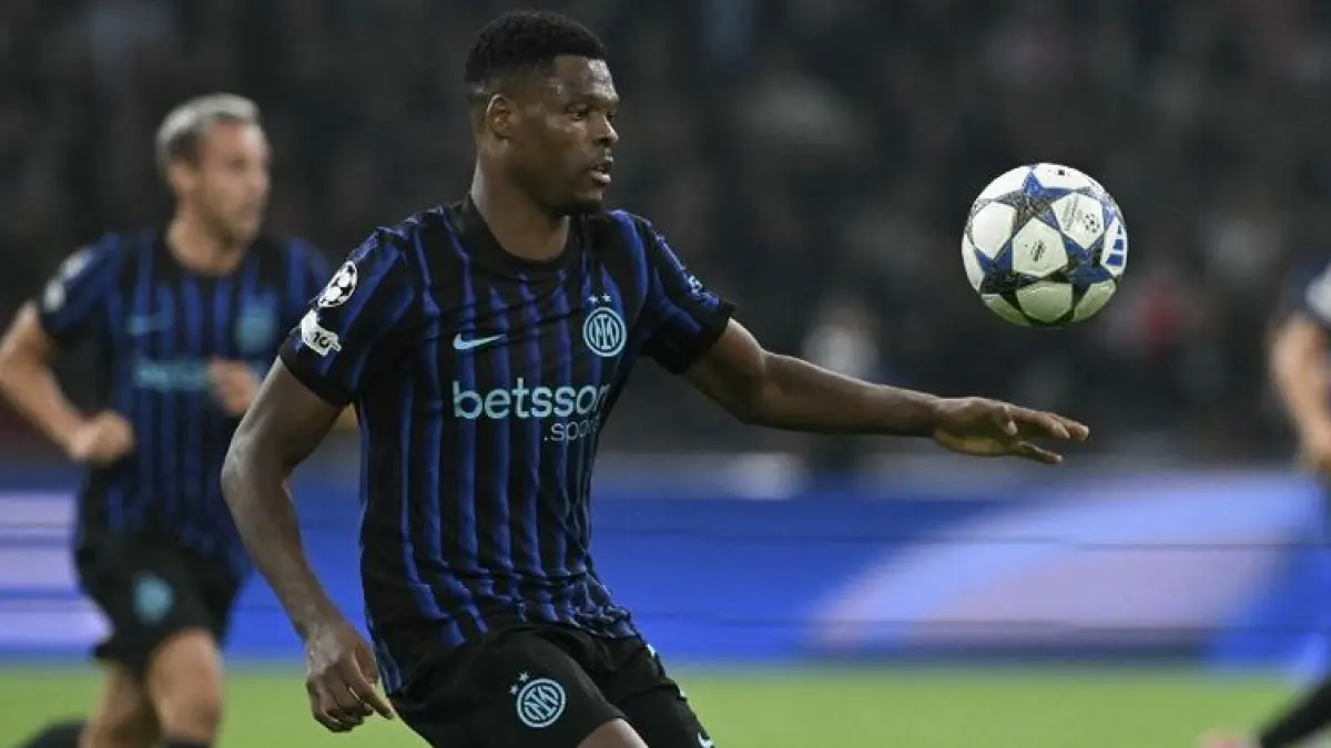 INCARAN: Pemain Inter Milan, Denzel Dumfries jadi incaran Real Madrid.&nbsp;
(AFP)&nbsp;
