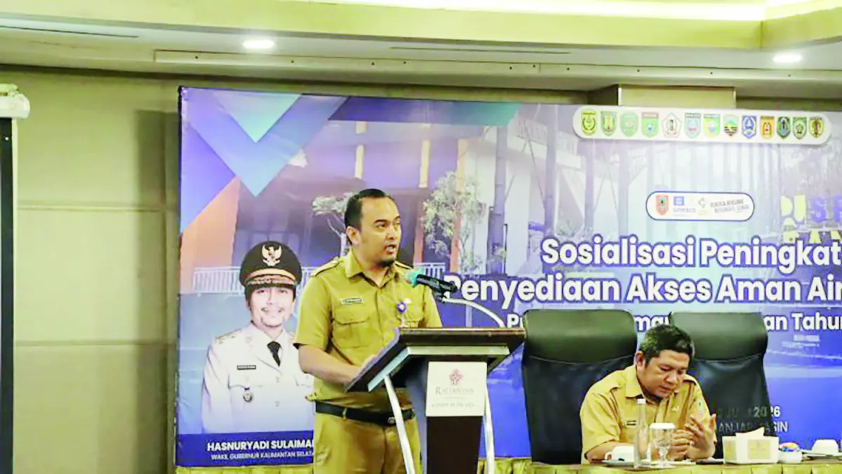 AMAN: Sosialisasi Peningkatan Penyediaan Akses Aman Air Minum Provinsi Kalimantan Selatan, Selasa (9/6).