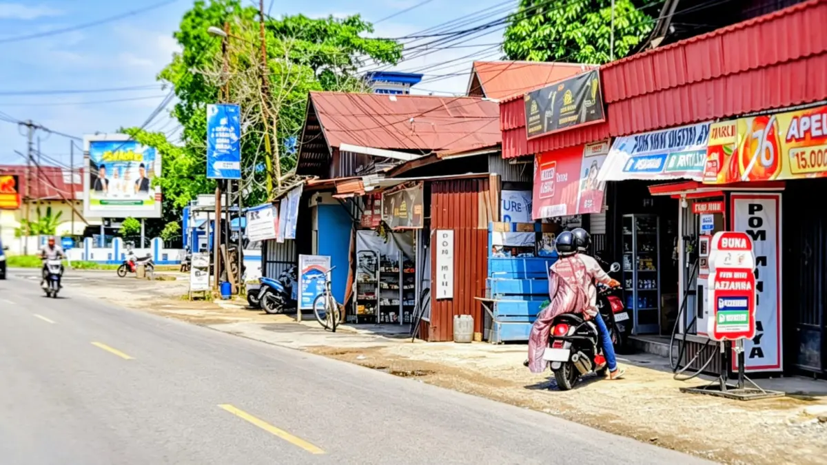 Masyarakat HSU memilih mengisi BBM Pertamax ataupun Pertalite di pengecer tepi jalan, seiring kosongnya stok BBM di SPBU. (M.Akbar/Radar Banjarmasin)&nbsp;