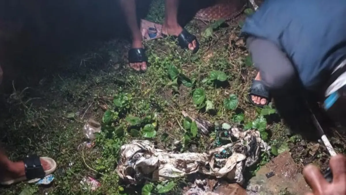 TEROR : Tumpukan sampah yang ditemukan tim UPBS Tanta di bawah rumah kosong di RT 1 Desa Tanta Kecamatan Tanta Kabupaten Tabalong. (Foto: Ibnu Dwi Wahyudi/ Radar Banjarmasin)