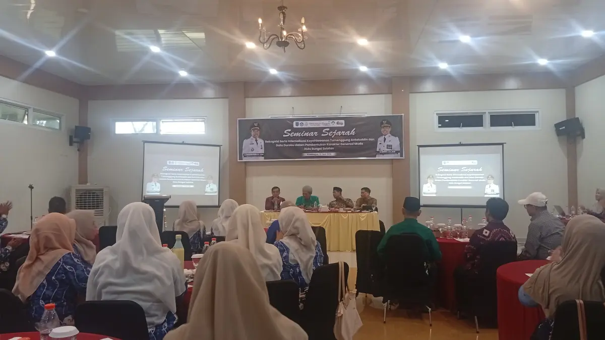 SEJARAH: Guru IPS tingkat SMP di HSS saat mengikuti Seminar Sejarah di Hotel Qianna In Kamis (11/6/2026). (Foto: M. Padil Ihsan/Radar Banjarmasin)&nbsp;