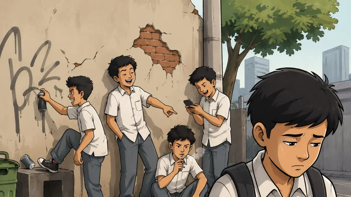 Ilustrasi penyebab dugaan perkelahian antarkelompok remaja yang sering terjadi (AI)