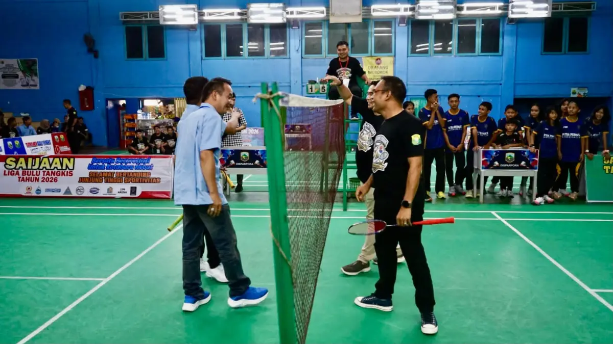 DIBUKA: Saijaan Liga Bulutangkis 2026 resmi digelar di GOR Bamega Kotabaru, Sabtu (13/6/2026).(Foto: Disparpora Kotabaru)&nbsp;