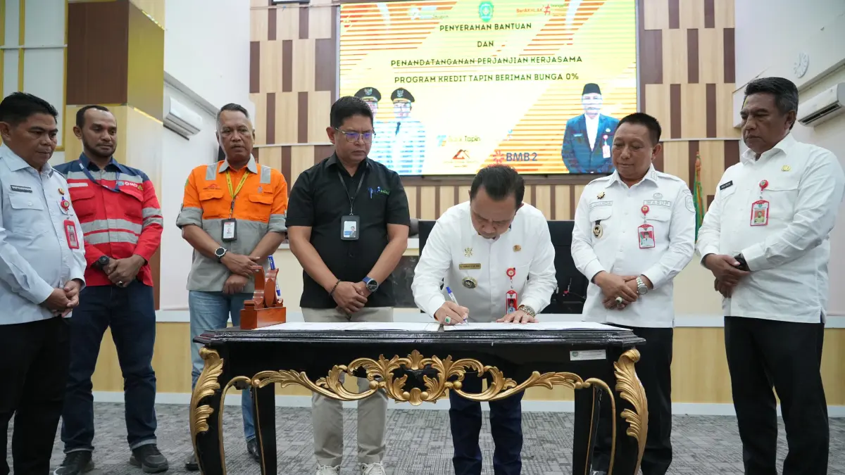 KEMBALI DIJALANKAN: Program Kredit Tapin Beriman Bunga 0 Persen untuk UMKM tahun 2026 ini kembali dilanjutkan.
Foto Rasidi Fadli&nbsp;