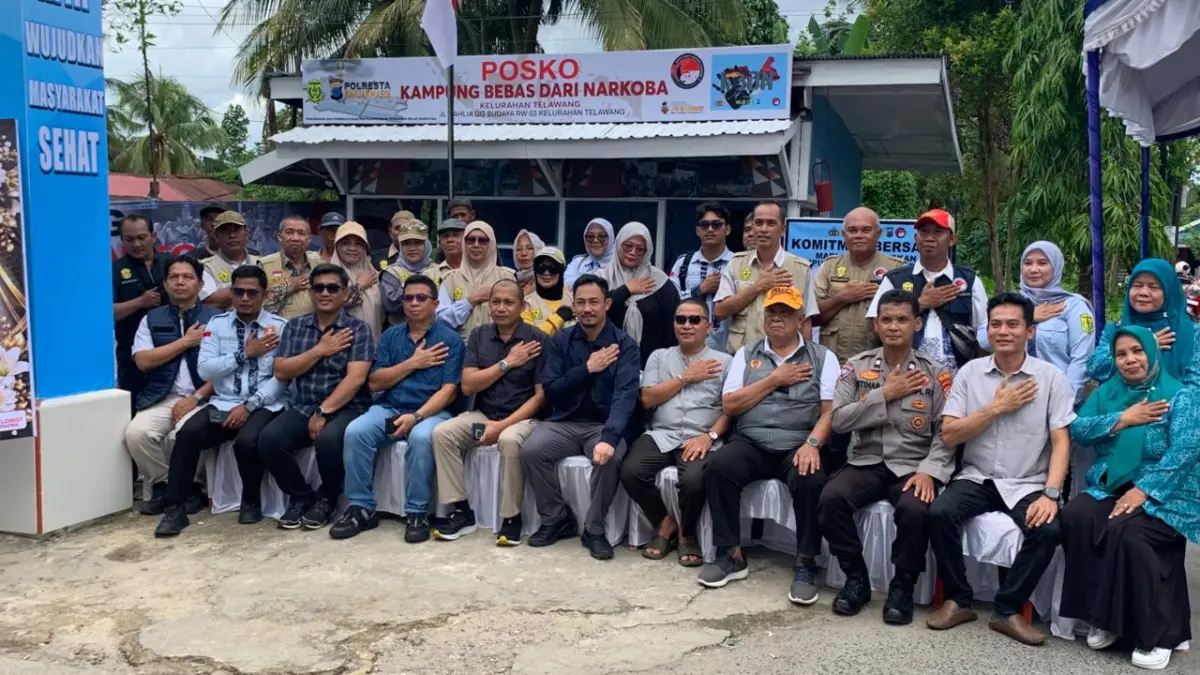 Kelurahan Telawang, Kecamatan Banjarmasin Barat, resmi dideklarasikan sebagai Kampung Bebas Dari Narkoba (KBDN). (Polresta Banjarmasin)