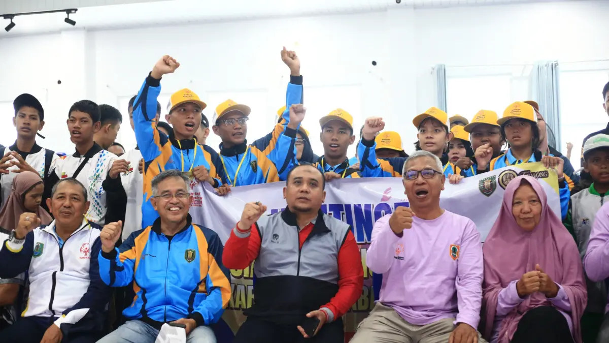 SEMANGAT: Para atlet Special Olympics Indonesia (SOIna) Kalimantan Selatan bersemangat mengikuti pertandingan dalam Pekan Special Olympics Daerah (Pesoda) Kalsel 2026. (M Idris Jian Sidik)