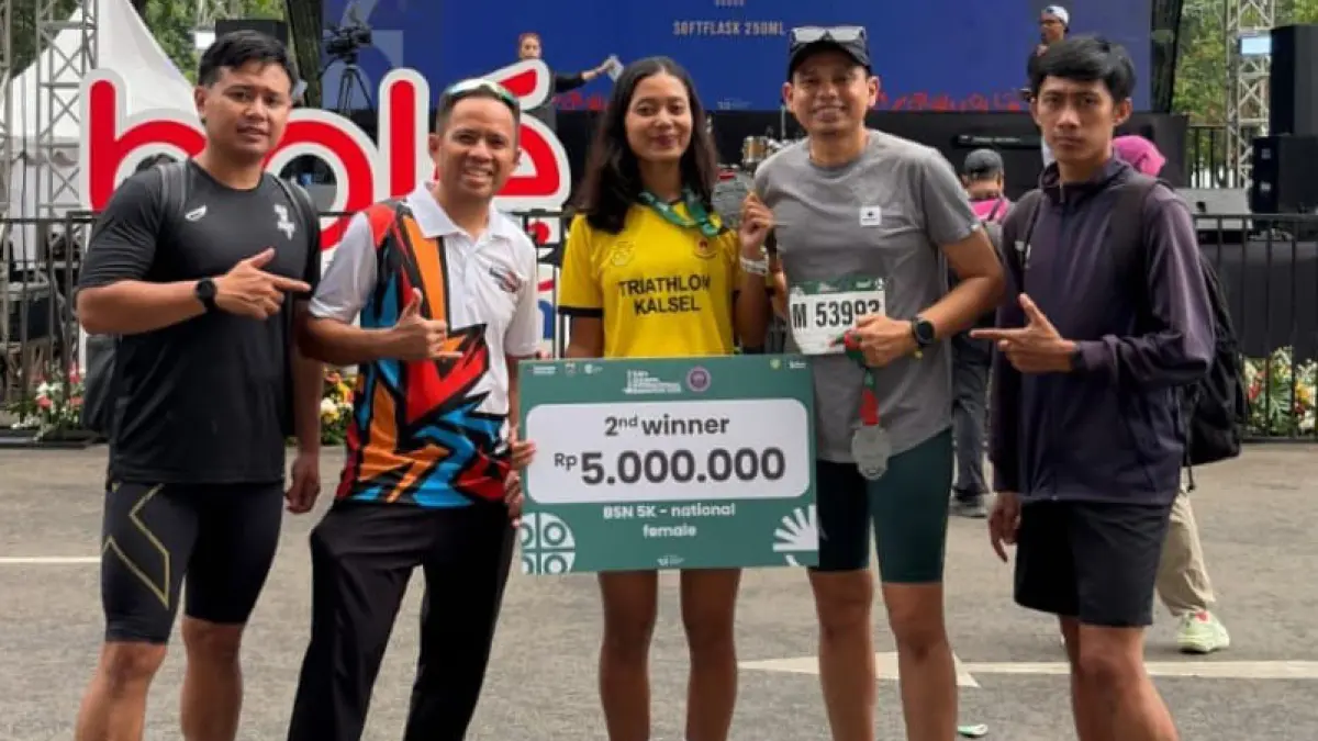 PRESTASI: Atlet Triathlon Kalimantan Selatan, Ajijah, berhasil meraih juara 2 kategori 5K dalam BTN Jakarta International Marathon (JAKIM) 2026 yang berlangsung 13-14 Juni 2026 di Jakarta.