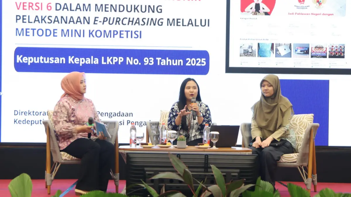 SOSIALISASI: Para narasumber dari LKPP RI memberikan materi pelaksanaan mini kompetisi pada katalog elektronik versi 6.