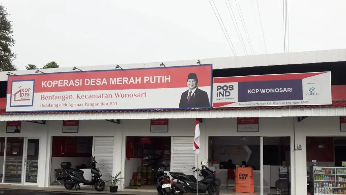 PENGUATAN EKONOMI: Koperasi Desa (Kopdes) Merah Putih di Desa Bentangan, Kecamatan Wonosari, Klaten, diposisikan sebagai simbol baru penguatan ekonomi kerakyatan. (Radar Solo)
