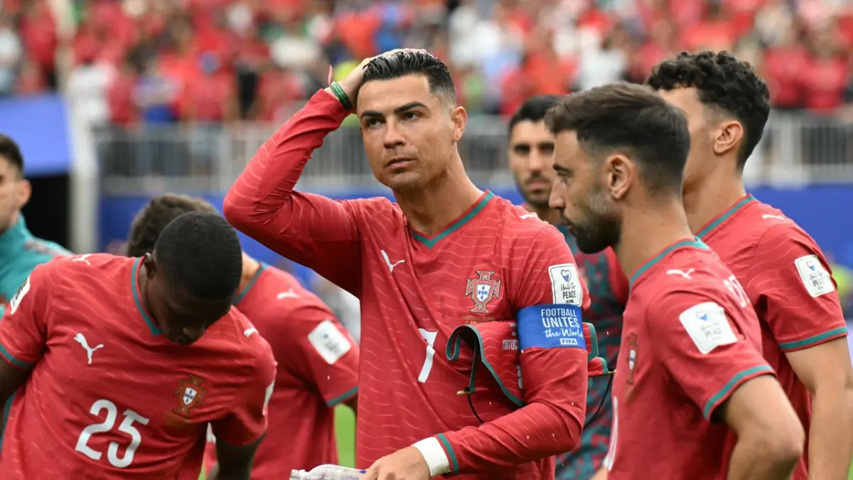 Cristiano Ronaldo, yang dipercaya menjadi ujung tombak