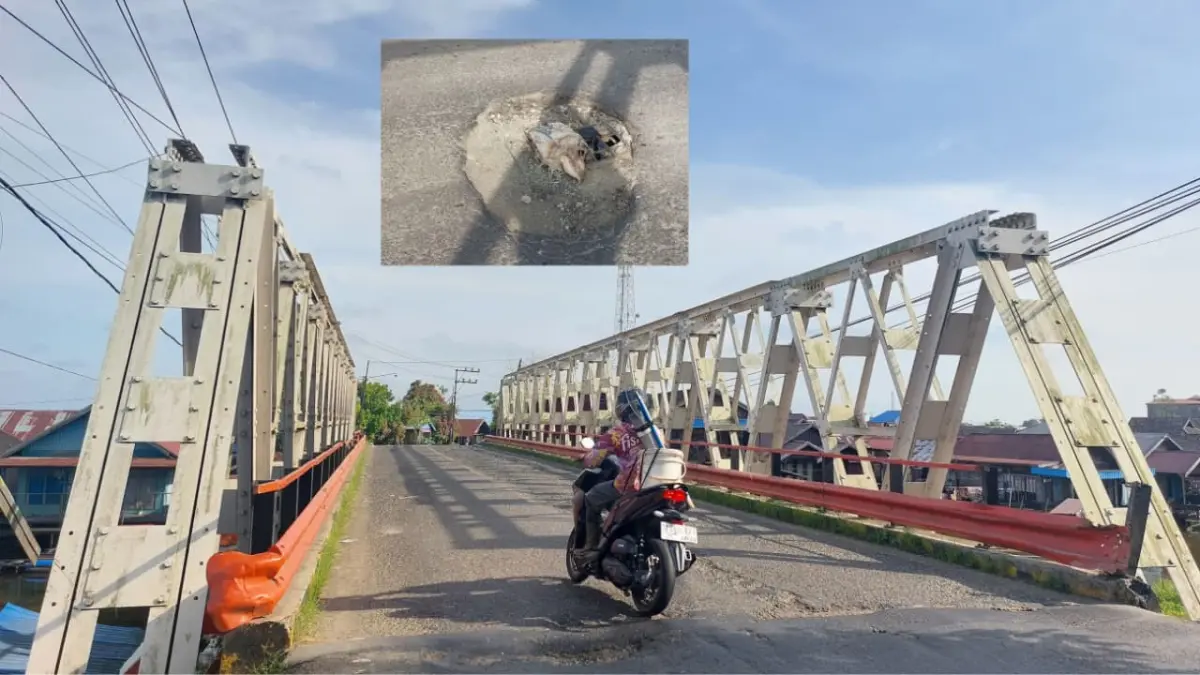 WASWAS: Beberapa jembatan di Jalan Nasional HST-HSU bikin pengendara ekstra hati-hati karena bergelombang dan berlubang.