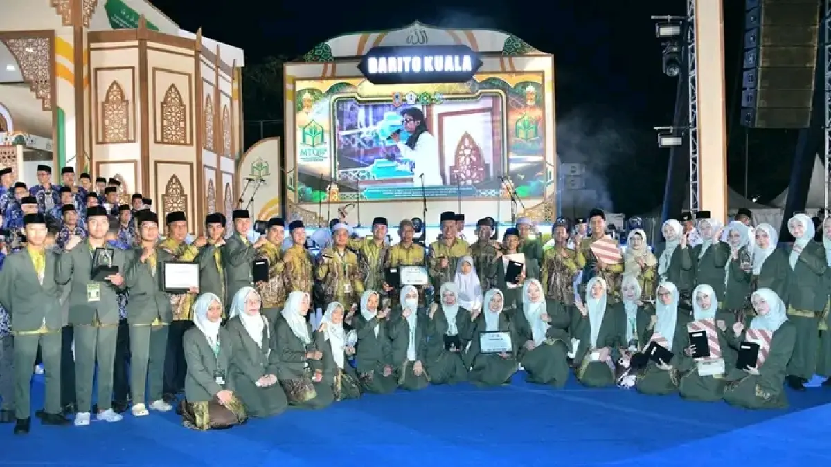 PRESTASI: Kafilah Kabupaten HSS menyabet 19 gelar juara di MTQ Nasional XXXVII Kalsel 2026 di Kabupaten Barito Kuala.(Foto: KOMINFO HSS)&nbsp;