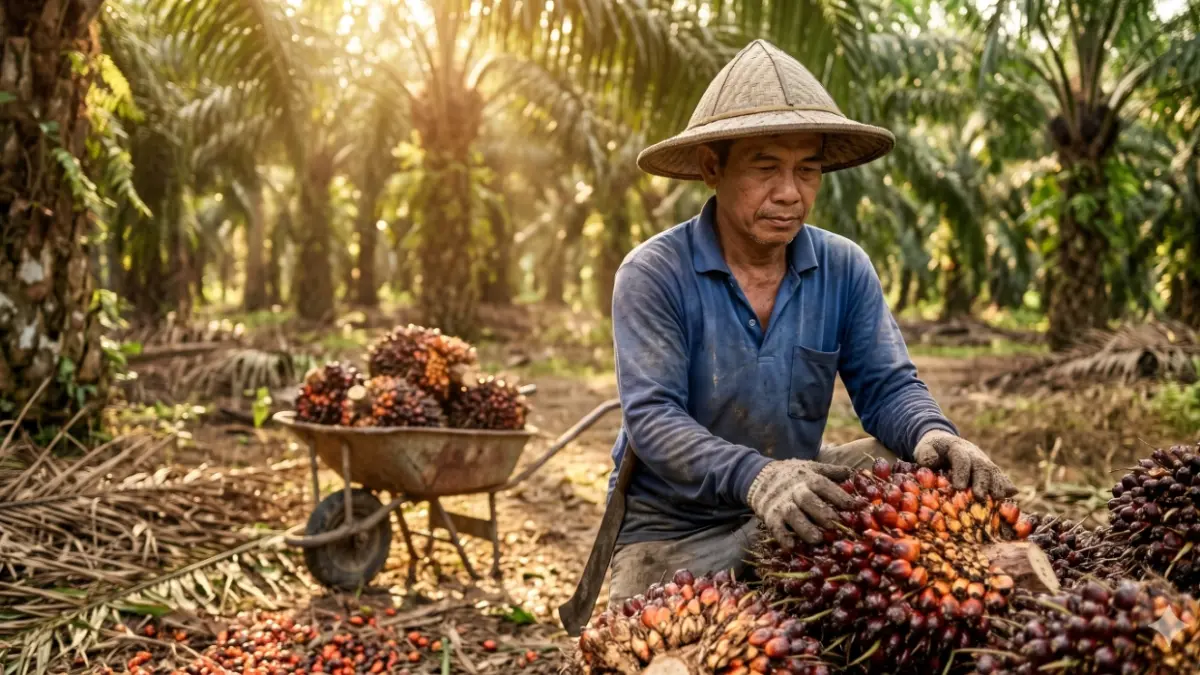 Ilustrasi petani sawit. | Foto: Gemini/Google