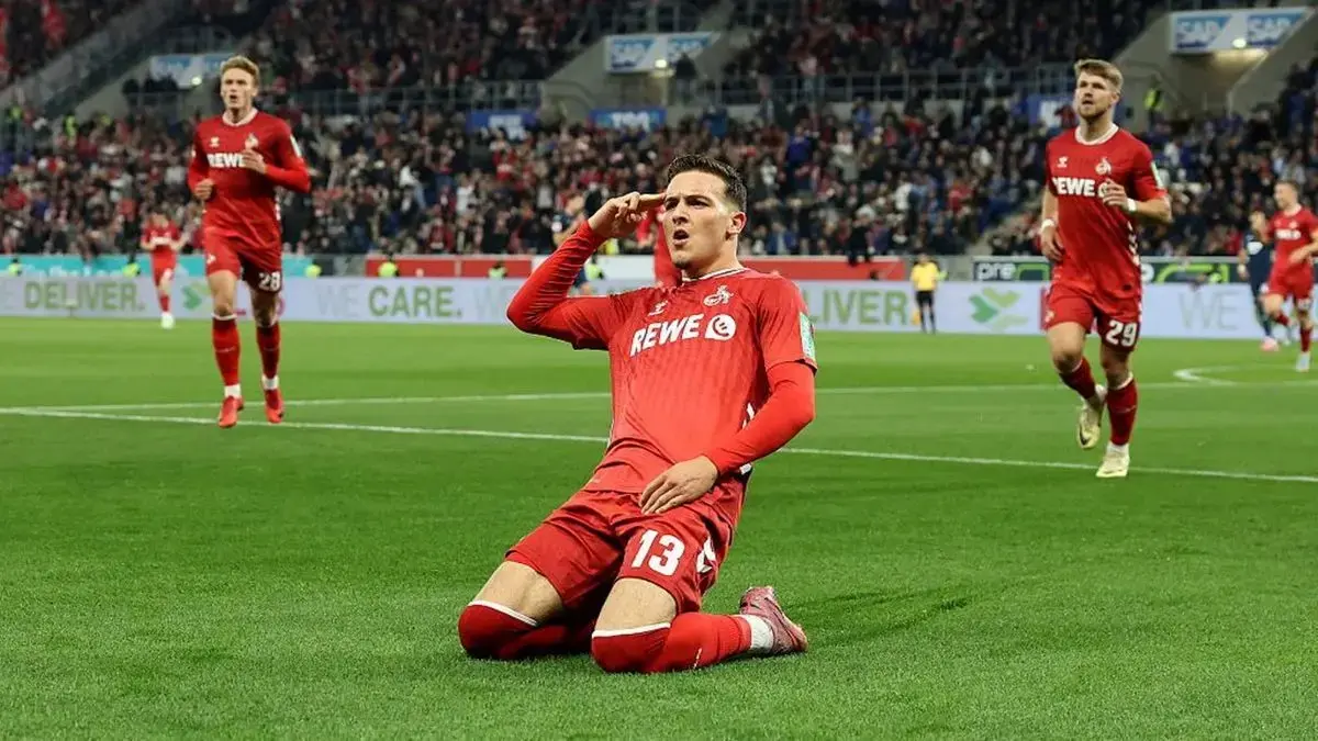 DIBIDIK: Selebrasi Said El Mala saat mencetak gol untuk FC Koln.&nbsp;
(Bundesliga)