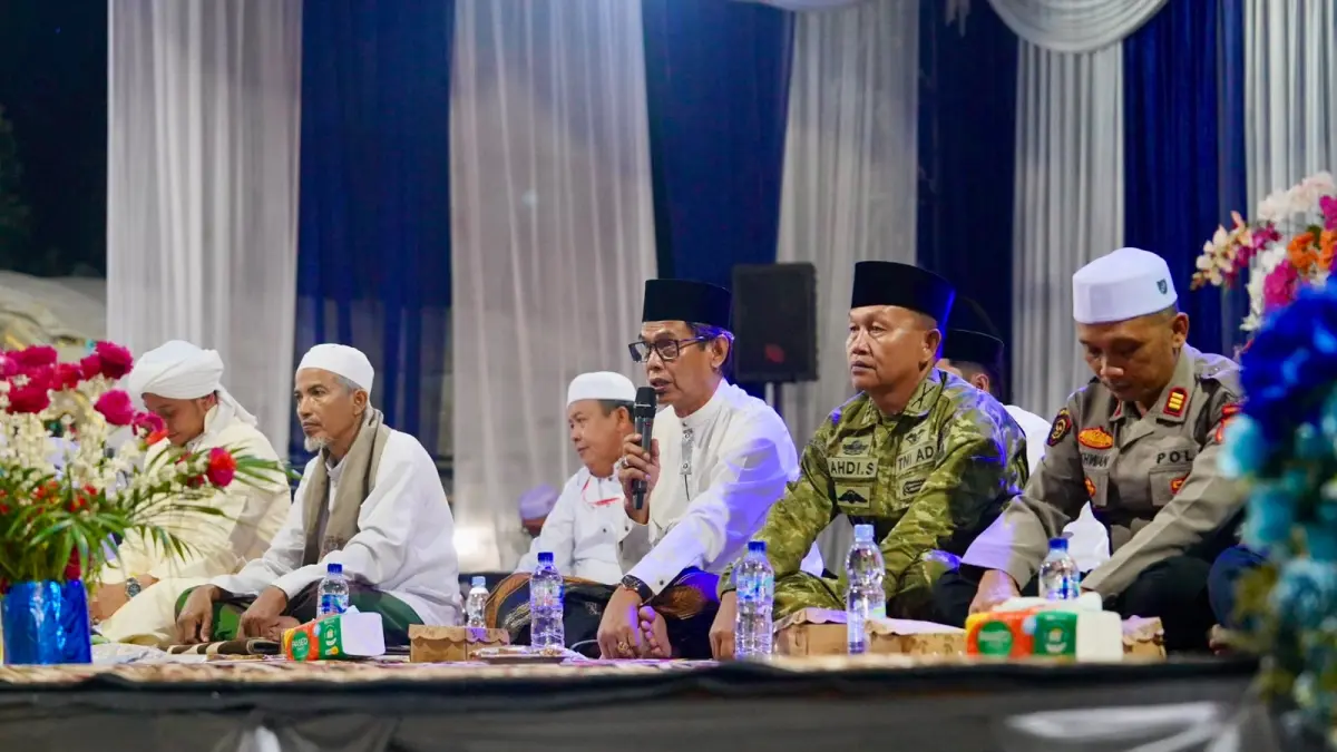 TABLIG AKBAR: Wakil Bupati Balangan, Akhmad Fauzi menghadiri tablig akbar dalam rangka menyambut Tahun Baru Islam 1 Muharram 1448 H yang digelar di Desa Sirap, Kecamatan Juai, Sabtu (13/6/2026).