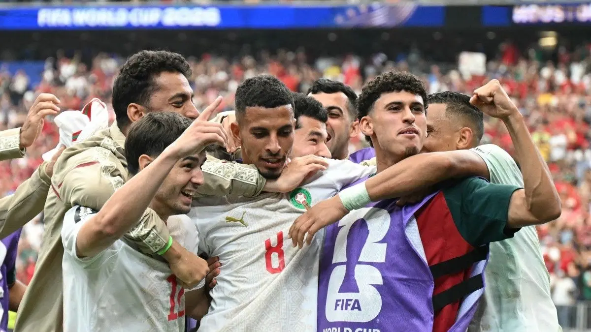 BUKAN KUDA HITAM: Timnas Maroko melaju ke babak perempatfinal Piala Dunia 2026 usai mengalahkan Kanada di Stadion Houston, Minggu (5/7).
(AFP)&nbsp;
