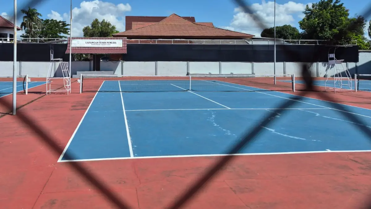 SEGERA: Lapangan Tenis Pemuda yang akan menjadi salah satu venue Turnamen Tenis Lapangan Tuntung Pandang Junior Open 2026 se-Kalimantan.